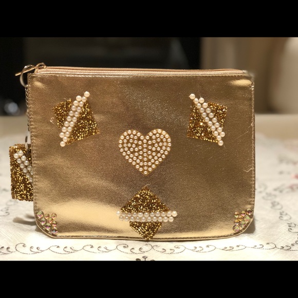 Pearl Heart Gold Purse - Picture 1 of 4